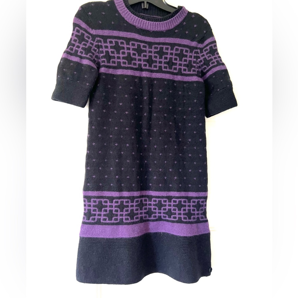 Navy and Purple Knit Mini Dress